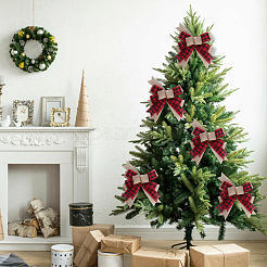1Pc Christmas Linen Big Bowknot Decorations&nbsp;AJEW-CN0005-55A