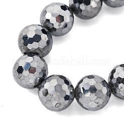 合成テラヘルツ石ビーズ連売り  多面カット  ラウンド  12mm  穴：1.2mm  約33個/連  15.35''（39センチメートル）&nbsp;G-P571-G01-01