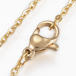 304ステンレススチールペンダントネックレス  アクリルパールとロブスター留め金付き  ゴールドカラー  19.6インチ（50cm）&nbsp;NJEW-G305-02G