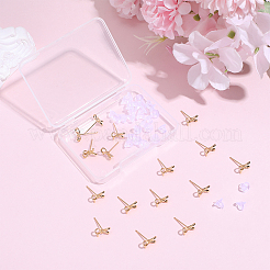 20Pcs Bowknot Brass Stud Earring Findings&nbsp;KK-SC0007-81