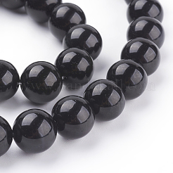 天然石オブシディアンビーズ連売り  ラウンド  グレードAA  黒くてカラフル  12mm  穴：1.4mm  約33個/連  15インチ&nbsp;X-G-G099-12mm-24