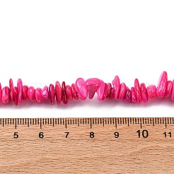 天然淡水シェルビーズ連売り  チップ  染め  赤ミディアム紫  6~16x4~8x1~7mm  穴：1mm  約97~157個/連  15.75インチ（40cm）&nbsp;BSHE-I016-01G