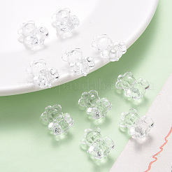 透明なアクリルパーツ  多面カット  クマ  透明  19.5x13.5x10.5mm  穴：1.5mm  約400個/500g&nbsp;TACR-S151-01B-205