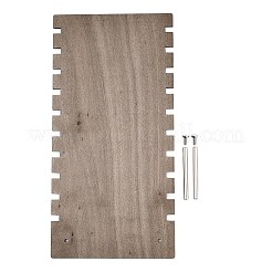 10スロットL字型MDF＆鉄製ペンダントネックレスジュエリーディスプレイスタンド  ネックレス ジュエリー オーガナイザー ホルダー  長方形  プラチナ  キャメル  15x7.3x28.5cm&nbsp;NDIS-G008-03B