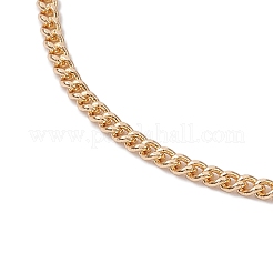 2個 2色 真鍮カーブチェーン ブレスレット作り  プラチナ·ゴールデン  6-3/4インチ（17cm）  穴：3mm  1pc /カラー&nbsp;AJEW-JB01329