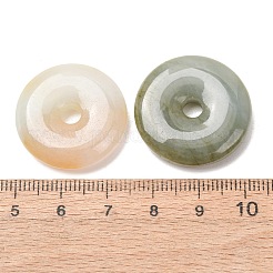 染められた天然ミャンマー翡翠ペンダント  ドーナツ/円盤チャーム  ミックスカラー  23~26x5~6mm  穴：4~5.5mm&nbsp;GG-CBABA9C-12B-02
