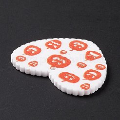 ハロウィンアクリルパーツ  diyのイヤリングパーツ  かぼちゃ柄のハート  レッドオレンジ  26x31.5x2mm  穴：1.4mm&nbsp;SACR-G018-01C