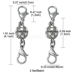 1Pc Alloy Crystal Rhinestone Magnetic Clasps&nbsp;ALRI-YW0001-11B
