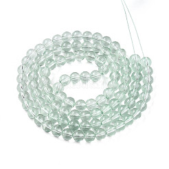 ベーキングペイント透明ガラスビーズ  ラウンド  ミディアムアクアマリン  8~8.5mm  穴：1.4mm&nbsp;X1-DGLA-N006-8mm-08