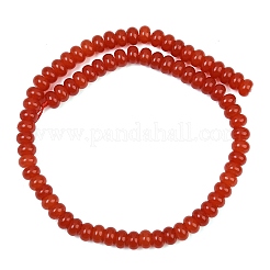 天然の白い翡翠ビーズの連  滑らかなロンデル  レッド  8~8.5x5mm  穴：0.9mm  約74~76個/連  14.96''~15.35''（38~39センチメートル）&nbsp;GG-CBAD029-B05-5x8mm