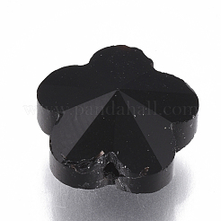 透明ガラスビーズ  多面カット  花  ミックスカラー  10x10x6.5mm  穴：1mm&nbsp;GLAA-Q078-03B