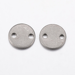 変色しにくい304ステンレススチールリンクコネクター  フラットラウンド  磨かれていない  ステンレス鋼色  8x1mm  穴：1.2mm&nbsp;STAS-L200-25P