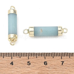 天然宝石リンクコネクター  真鍮パーツ  コラム  25~27x5~6mm  穴：2mm&nbsp;G-F527-11B