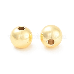 ラックメッキ真鍮製ビーズ  カドミウムフリー＆鉛フリー  ラウンド  18KGP本金メッキ  7.8x7mm  穴：2mm&nbsp;KK-WH0034-02K-G02