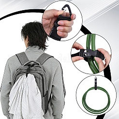 ナイロン収納ストラップ6本  PPバックル付き  ブラック  220x33x6.5mm&nbsp;AJEW-WR0004-07