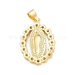 Brass Micro Pave Clear Cubic Zirconia Pendants&nbsp;ZIRC-A021-33G