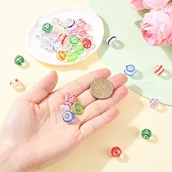 15Pcs Round Handmade Clear Lampwork Beads Strands&nbsp;LAMP-YW0004-15