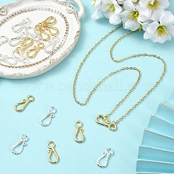 真鍮フック留め具20色2個  カドミウムフリー＆鉛フリー  ゴールデン＆シルバー  19x8x2mm  穴：3mm  10個/カラー&nbsp;KK-YW0004-17