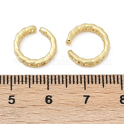 真鍮カフイヤリング  鉛フリー＆カドミウムフリー  長持ちメッキ  C字型  18KGP本金メッキ  12x3mm&nbsp;EJEW-H154-04G