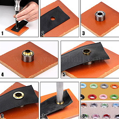200 Sets 10 Colors Iron Grommet Eyelet Findings&nbsp;SCRA-GF0001-10B-03