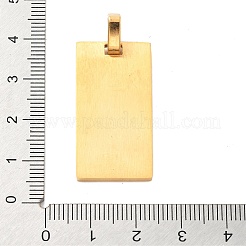 クリスマス イオンプレーティング(IP) 304 ステンレス ペンダント  サンタクロースのチャームが付いた長方形  14KGP本金メッキ  33x17x2mm  穴：6x4mm&nbsp;STAS-Z098-37G