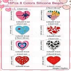 16Pcs 8 Colors Silicone Beads&nbsp;FIND-CJ0003-10