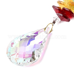 Alloy Rhinestone & Glass Teardrop Charm Suncatchers&nbsp;HJEW-E013-04G-B