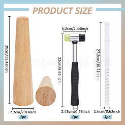 ブレスレットDIYキット  鉄ハンマー  ゴム製ハンドル付き  木製ブレスレットサイズ調整バングルマンドレル  プラスチック製リストサイザー  ジュエリークラフト作り用  ミックスカラー&nbsp;TOOL-BC0003-28