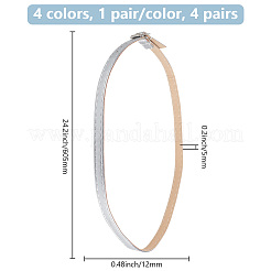 4 Pairs 4 Colors Imitation Leather Shoelace Bands&nbsp;FIND-DR0001-14