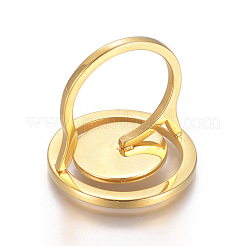 304ステンレススチール指輪  フラットラウンド  ゴールドカラー  サイズ6  16mm&nbsp;RJEW-I064-15G-16mm