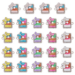 24Pcs 6 Colors Alloy Enamel Connector Charms&nbsp;FIND-TA0009-52