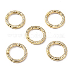 Eco-Friendly Brass Micro Pave Clear Cubic Zirconia Twister Clasps&nbsp;ZIRC-C024-31G