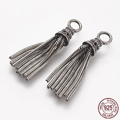 タイ925スターリングシルバーペンダント  タッセル  アンティークシルバー  23.5x4.5mm  穴：2.5mm&nbsp;STER-G014-04A