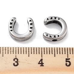 304ステンレススチールビーズ  馬蹄  アンティークシルバー  9.5x10x3mm  穴：1.8mm&nbsp;STAS-M057-14AS
