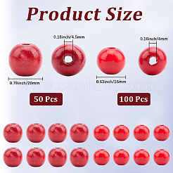 150Pcs 2 Styles Dyed Natural Wood Beads&nbsp;COCO-PA0001-14