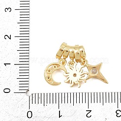Brass Micro Pave Clear Cubic Zirconia Pendants&nbsp;KK-Z151-03G-01