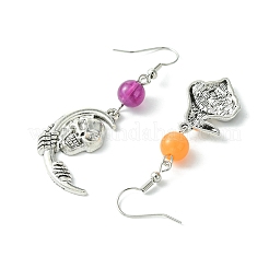 Halloween Theme Alloy & Imitation Jade Acrylic Dangle Earrings&nbsp;EJEW-FS00004