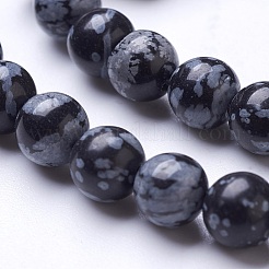 Natural Snowflake Obsidian Beads Strands&nbsp;G-D855-11-6mm
