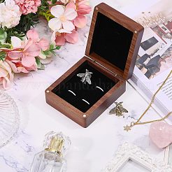 木製カフスボタンギフト収納マグネットボックス  長方形  ココナッツブラウン  9x7.5x3.65cm&nbsp;CON-WH0089-265A