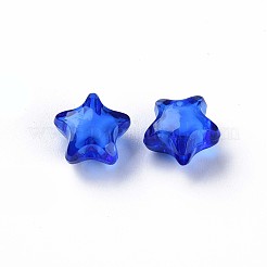 透明なアクリルビーズ  二層ビーズ  多面カット  スター  ブルー  10.5x11x7mm  穴：2mm  約1280個/500g&nbsp;TACR-S152-01A-751