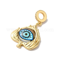 Rack Plating Brass Micro Pave Clear Cubic Zirconia European Dangle Charms&nbsp;KK--G504-22G-01