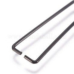 304ステンレススチール製アイスピックピンチベイル  ビーズ用クリップ  電気泳動黒  27x8x1mm  ピン：1mm&nbsp;STAS-K189-A03-S