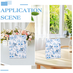 32Pcs Flower Bird Printed Paper Bags with Handles&nbsp;ABAG-GO0001-25