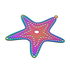 Ion Plating(IP) 201 Stainless Steel Etched Metal Embellishments Pendants&nbsp;STAS-G328-02A-RC