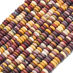 フロスト加工の天然ムーカイトビーズ連売り  ロンデル  6x2mm  穴：1mm  約150~160個/連  14.57~14.96''（37~38センチメートル）&nbsp;G-K389-C40-01