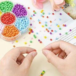 1050Pcs 7 Color 6/0 Opaque Colours Glass Seed Beads&nbsp;SEED-CJ0001-19