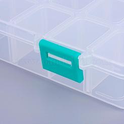 オーガナイザー収納プラスチックボックス  調整可能な仕切りボックス  長方形  ホワイト  16.5x10.8x3cm  コンパートメント：3x2.5センチメートル  18区画/ボックス&nbsp;CON-X0002-03