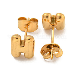 Chunk Letter 304 Stainless Steel Stud Earrings for Women&nbsp;EJEW-G386-01H-G