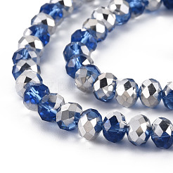 Electroplate Transparent Glass Beads Strands&nbsp;EGLA-A034-T8mm-M25