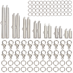 140Pcs 7 Styles Iron Slide On End Clasp Tubes&nbsp;DIY-CN0001-09P